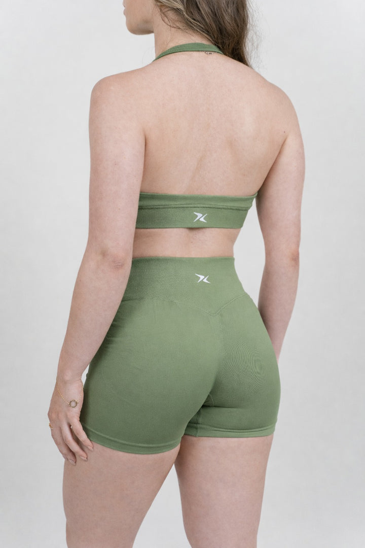Sculpt Halter Top - Verde Oliva
